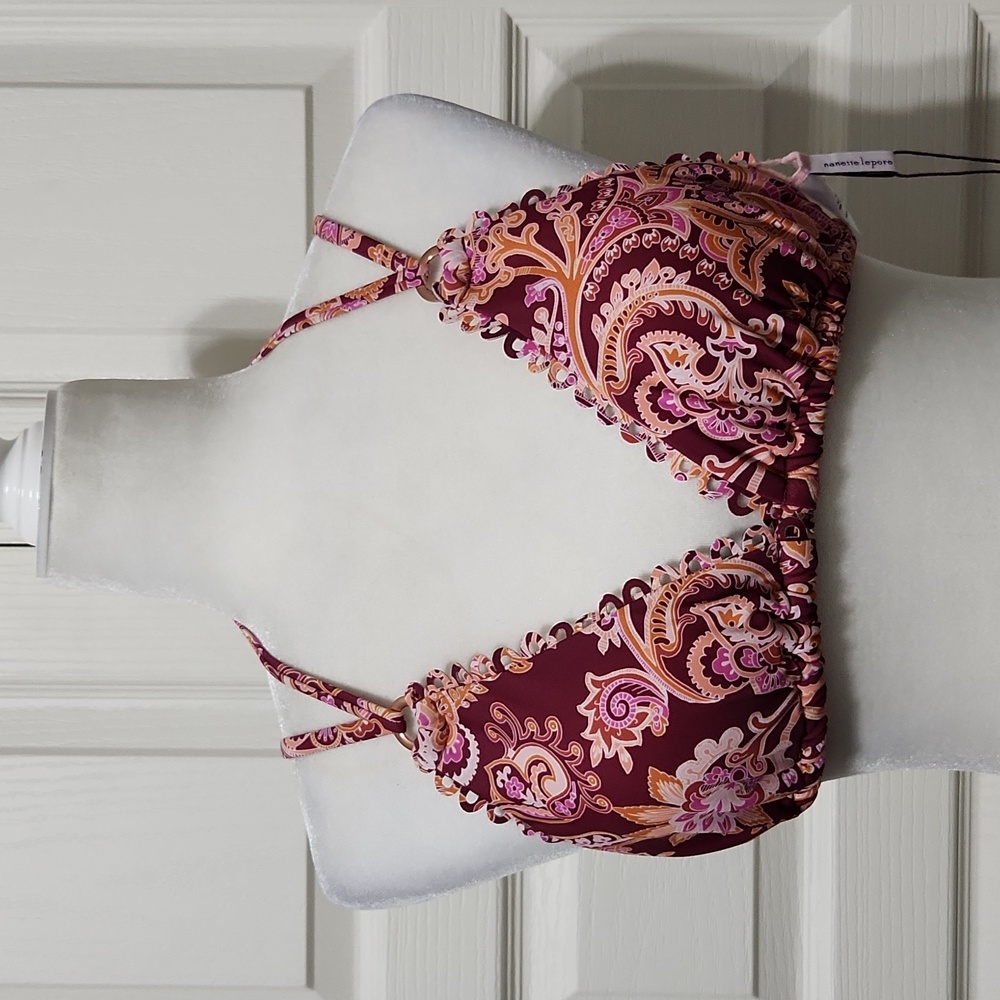 NWT Nanette Lepore Azalea Adjustable Bikini Top and Bottom. Size 10